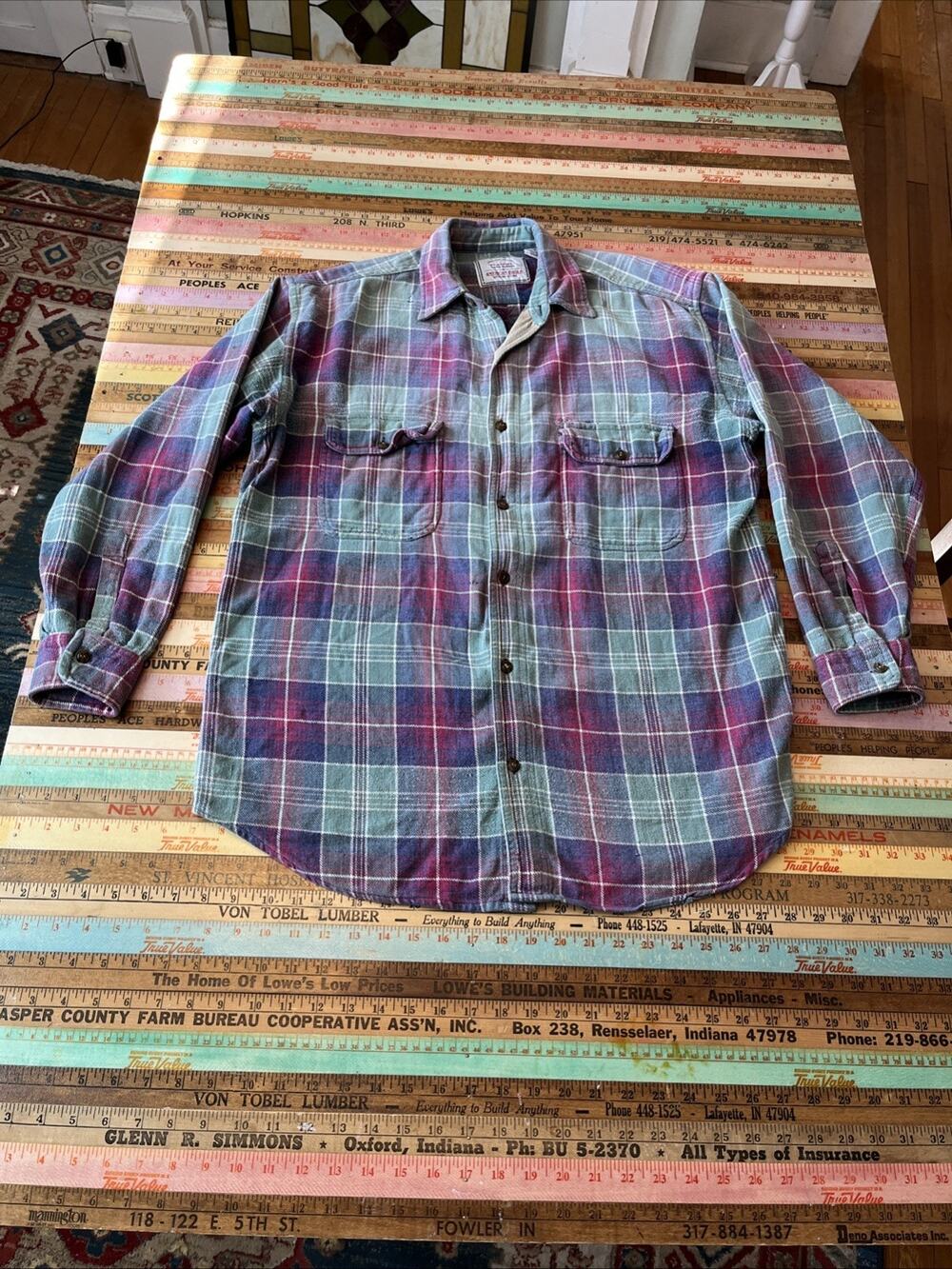 VINTAGE 90s American Eagle Outfitters Flannel Mens S Plaid Button Down Shirt
